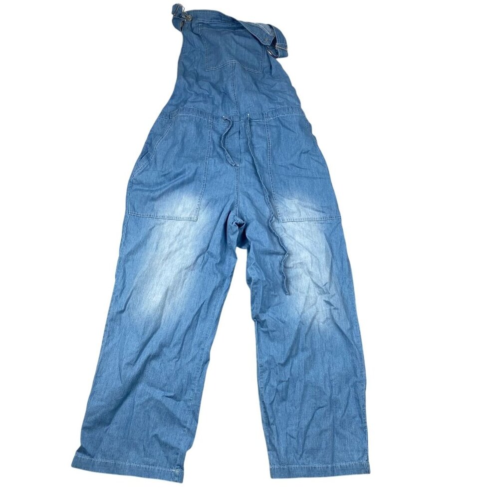 Vintage Belinda Women's Overall Pants Medium Blue Wide Leg Bib Casual Y2K Retro